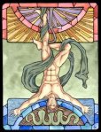 Hanged Man card from Ludovica Tarot